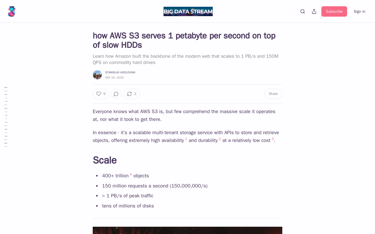 How AWS S3 serves 1 petabyte per second on top of slow HDDs