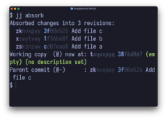 `jj absorb` for cleaning version control commit history