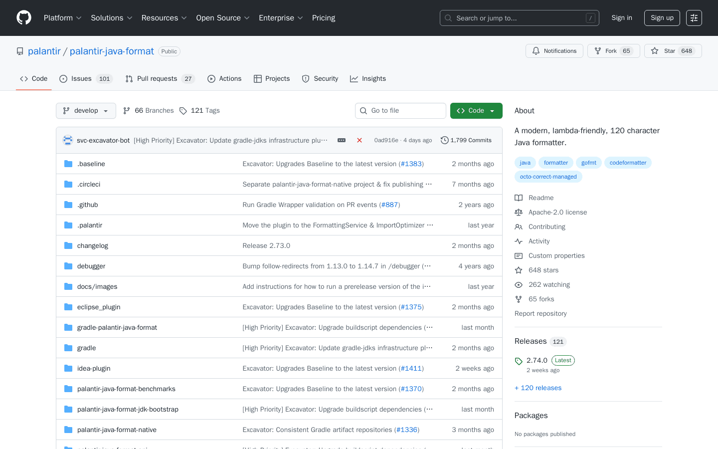 GitHub - palantir/palantir-java-format: A modern, lambda-friendly, 120 character Java formatter.