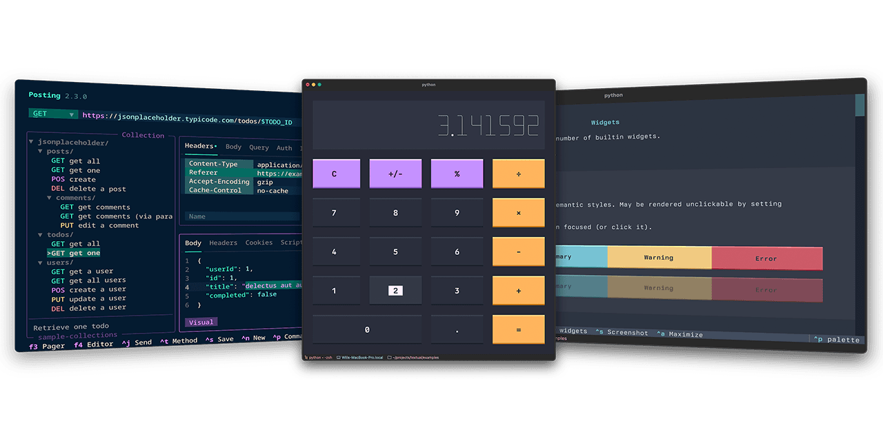 Textualize/textual: The lean application framework for Python. Build sophisticated user interfaces with a simple Python API. Run your apps in the terminal and a web browser.