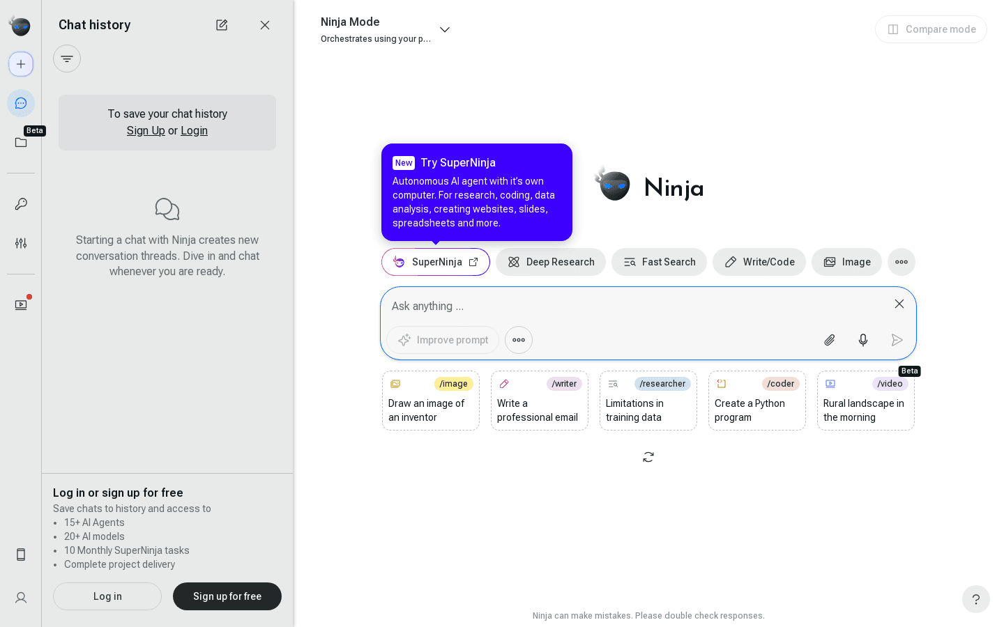Ninja AI | All-In-One AI Agent For Boundless Productivity