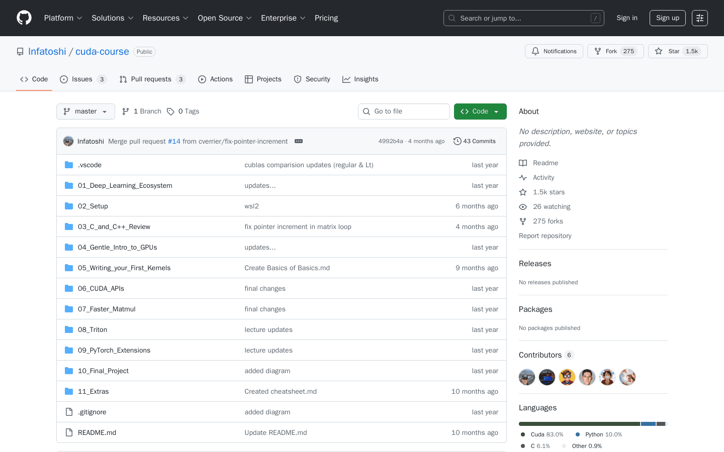 GitHub - Infatoshi/cuda-course