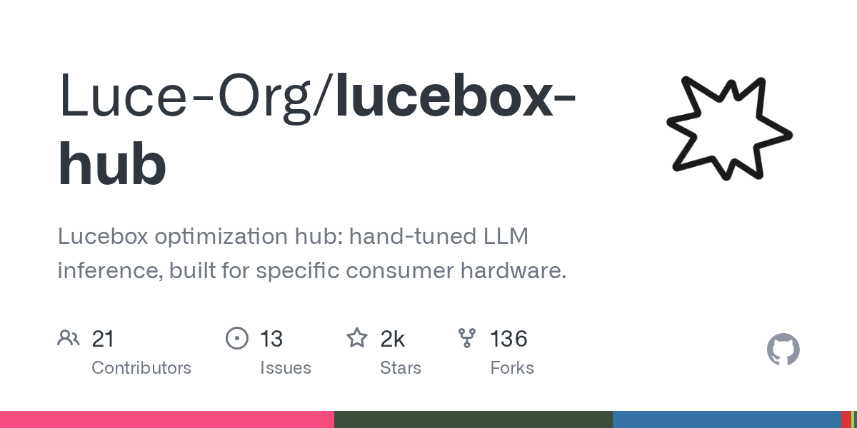 GitHub - Luce-Org/lucebox-hub: Lucebox optimization hub: hand-tuned LLM inference, built for specific consumer hardware.