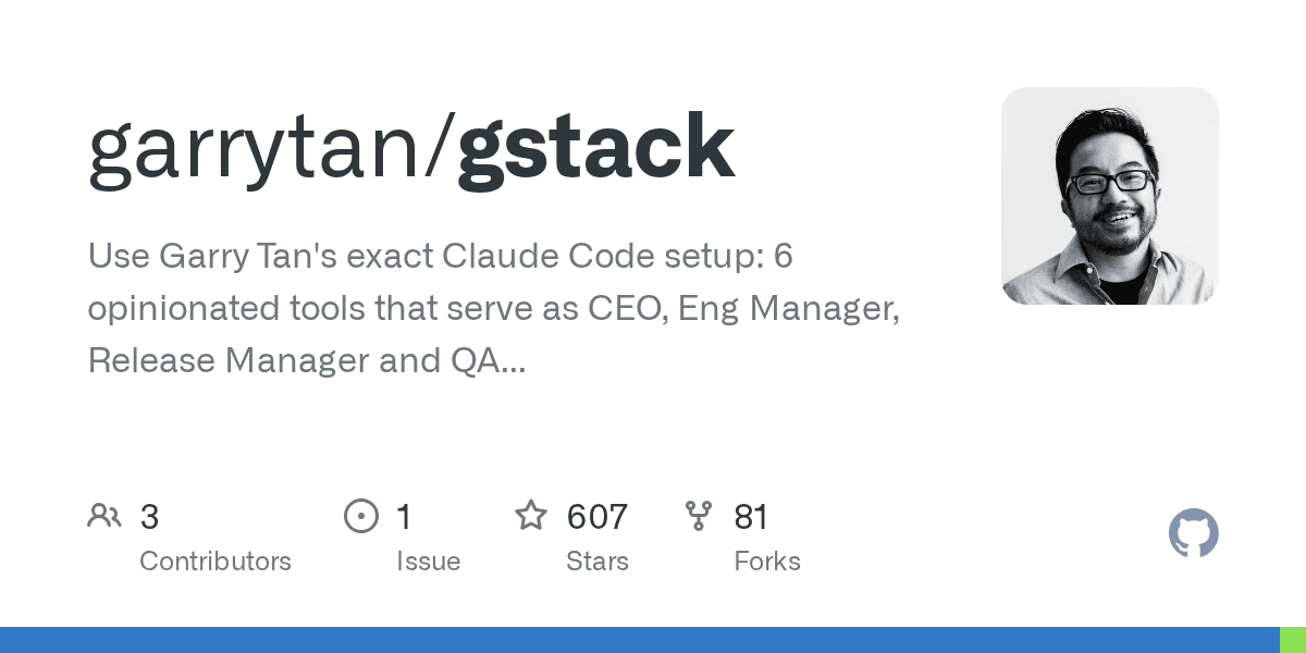 GitHub - garrytan/gstack: Use Garry Tan’s exact Claude Code setup: 6 opinionated tools that serve as CEO, Eng Manager, Release Manager and QA Engineer