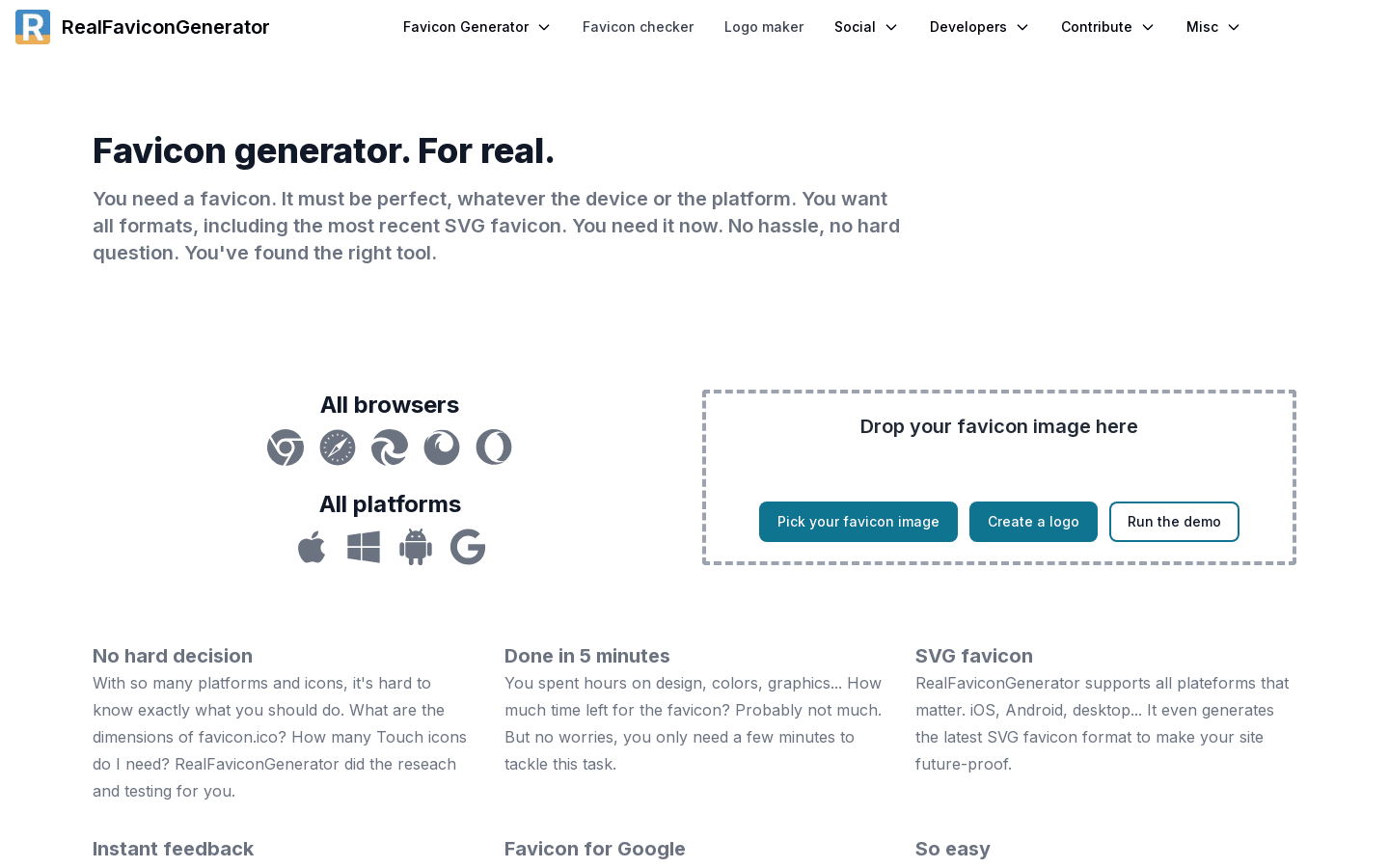 Favicon Generator for perfect icons on all browsers