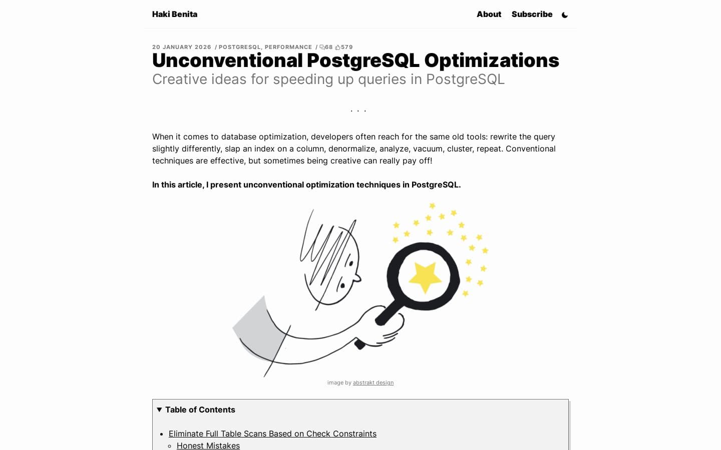 Unconventional PostgreSQL Optimizations