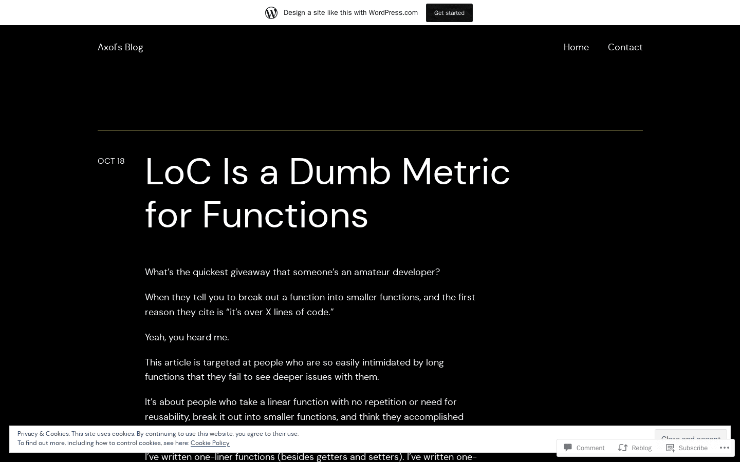 LoC Is a Dumb Metric for Functions