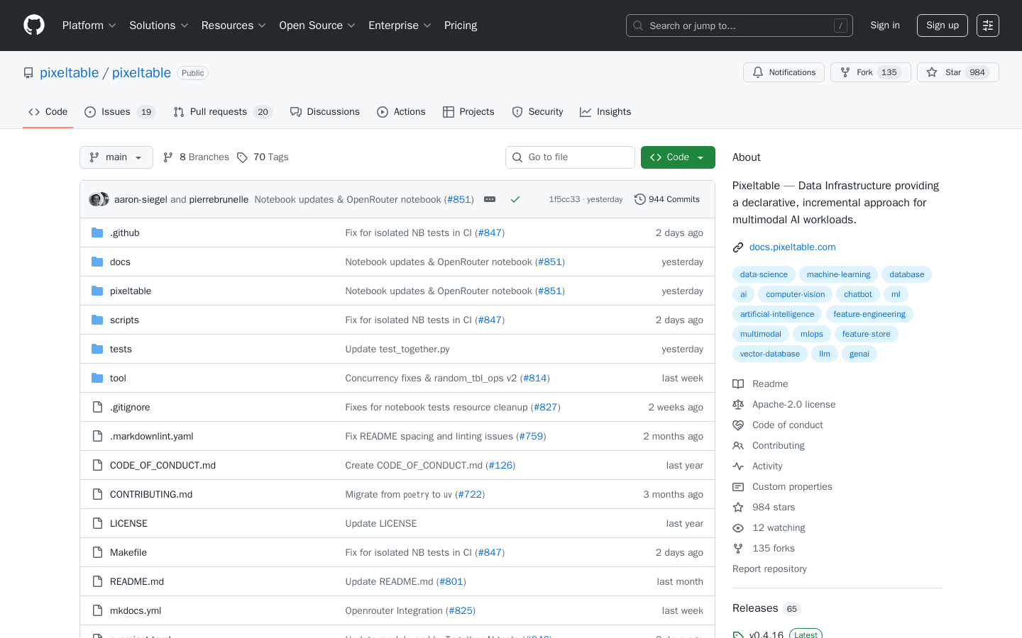 GitHub - pixeltable/pixeltable: Pixeltable — Data Infrastructure providing a declarative, incremental approach for multimodal AI workloads.