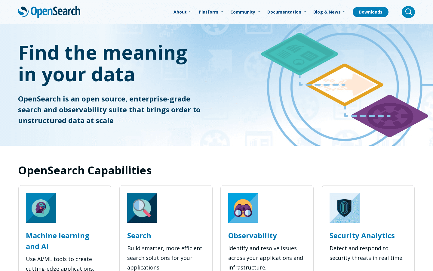 OpenSearch - open source search, including vector search and anomaly detection
