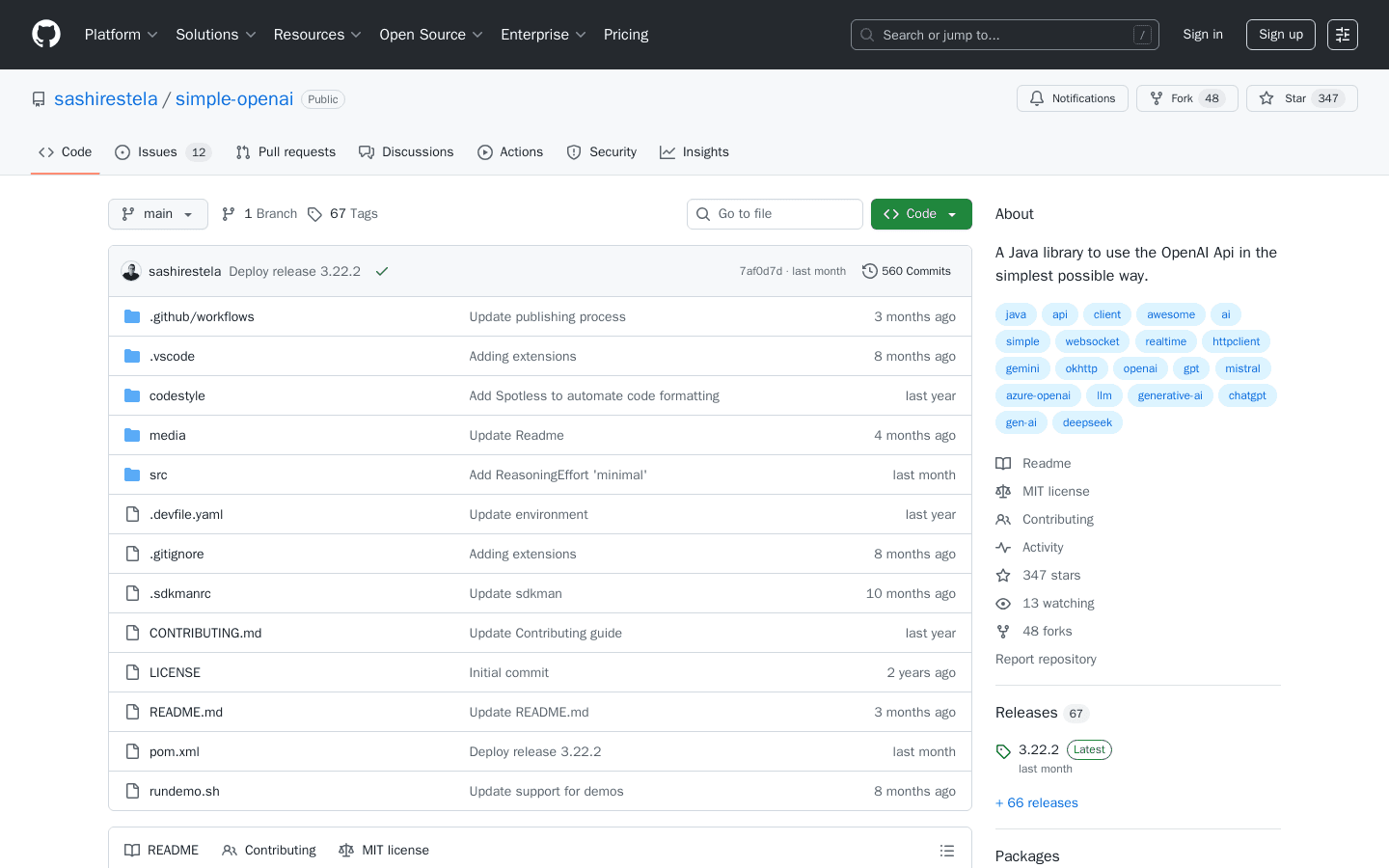 GitHub - sashirestela/simple-openai: A Java library to use the OpenAI Api in the simplest possible way.