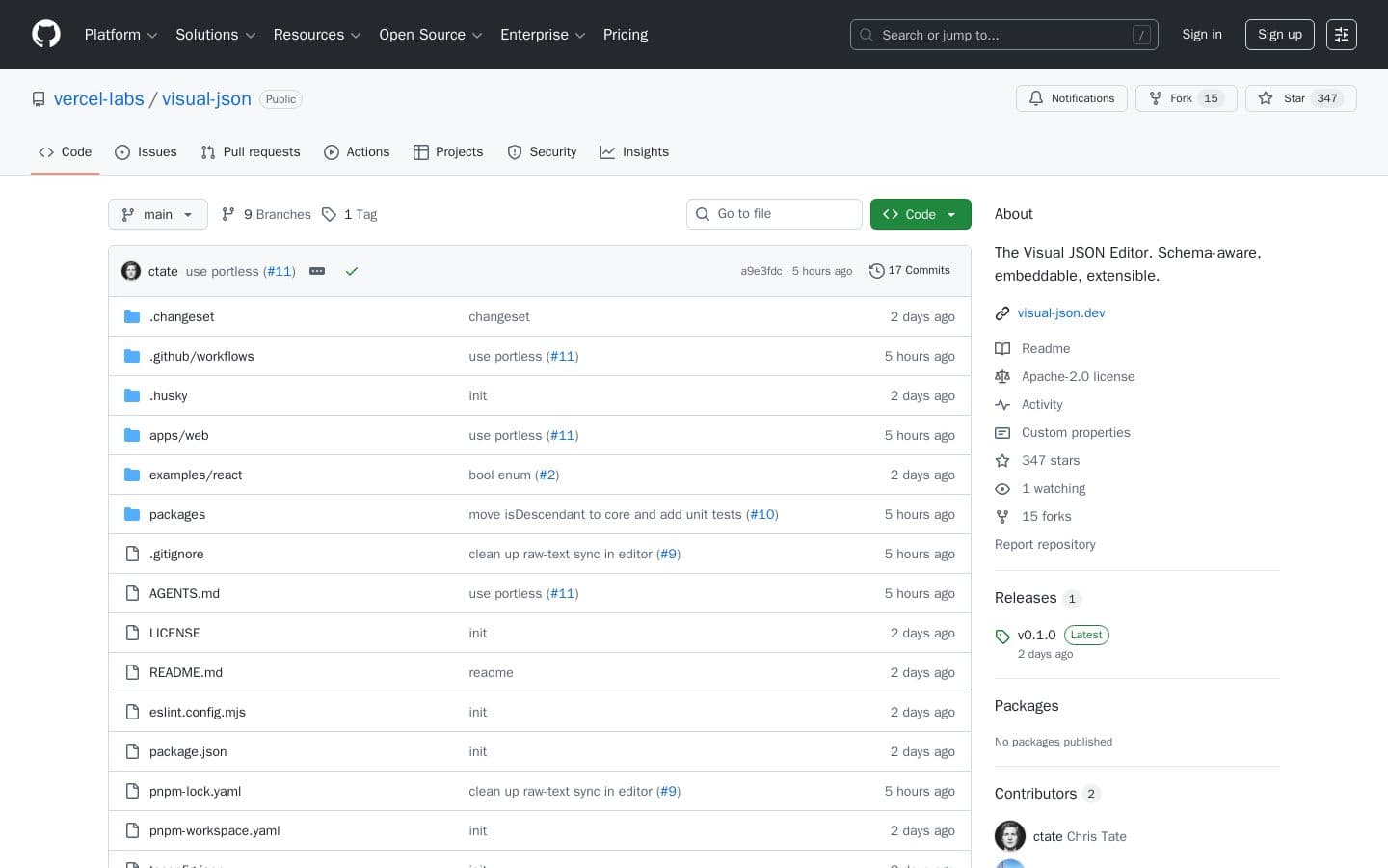 GitHub - vercel-labs/visual-json: The Visual JSON Editor. Schema-aware, embeddable, extensible.