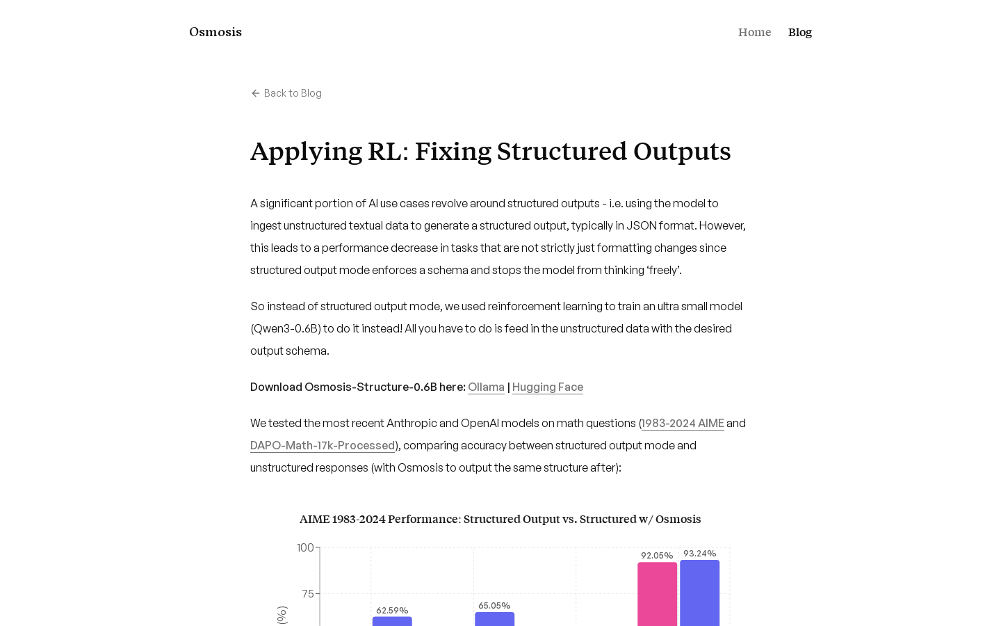 Applying RL: Fixing Structured Outputs