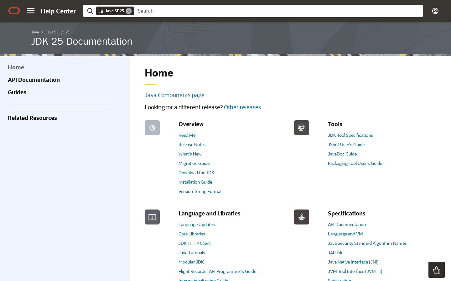 JDK 25 Documentation - Home