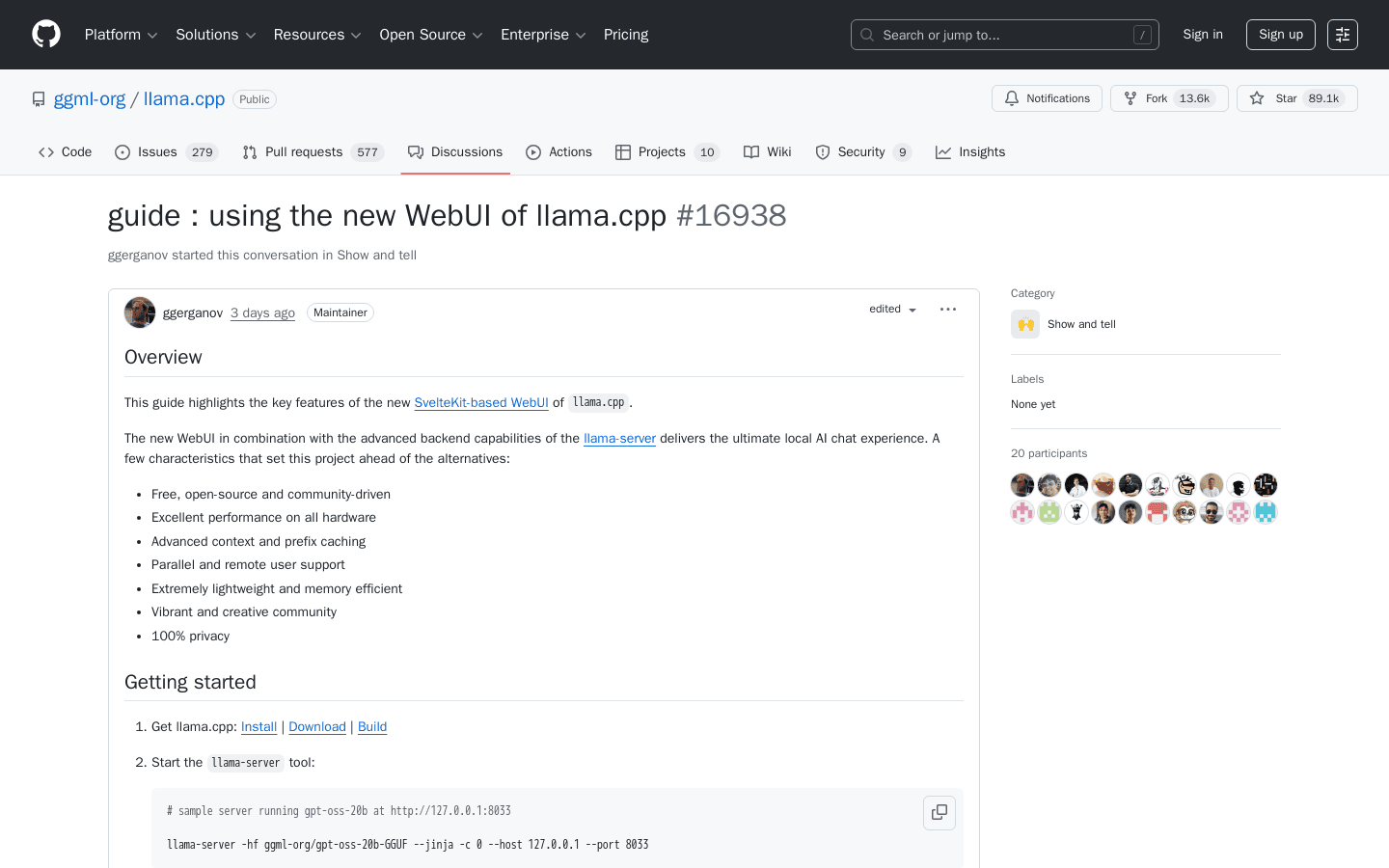 WebUI Svelte App for llama.cpp · ggml-org/llama.cpp