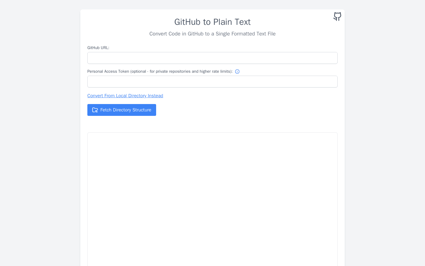 GitHub to Plain Text Converter
