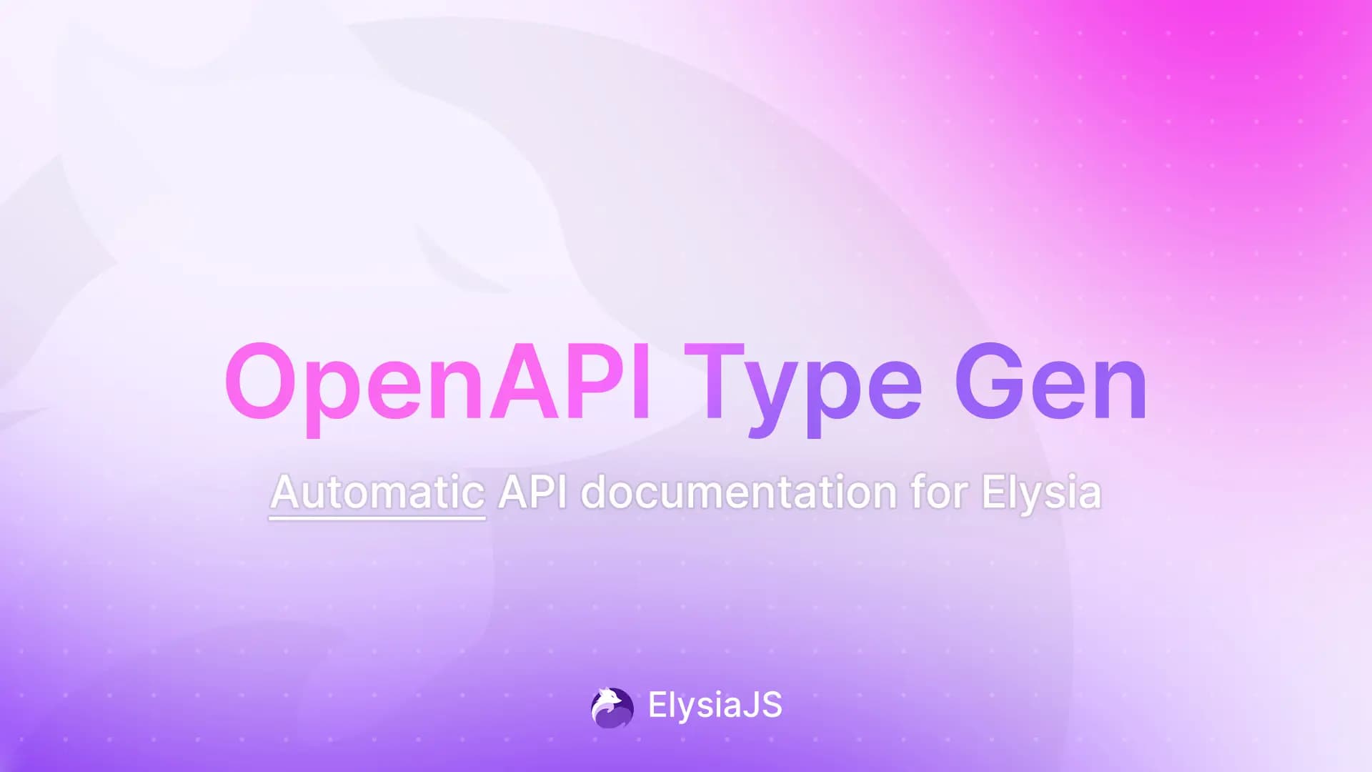 Preview of Introducing OpenAPI Type Gen for Elysia