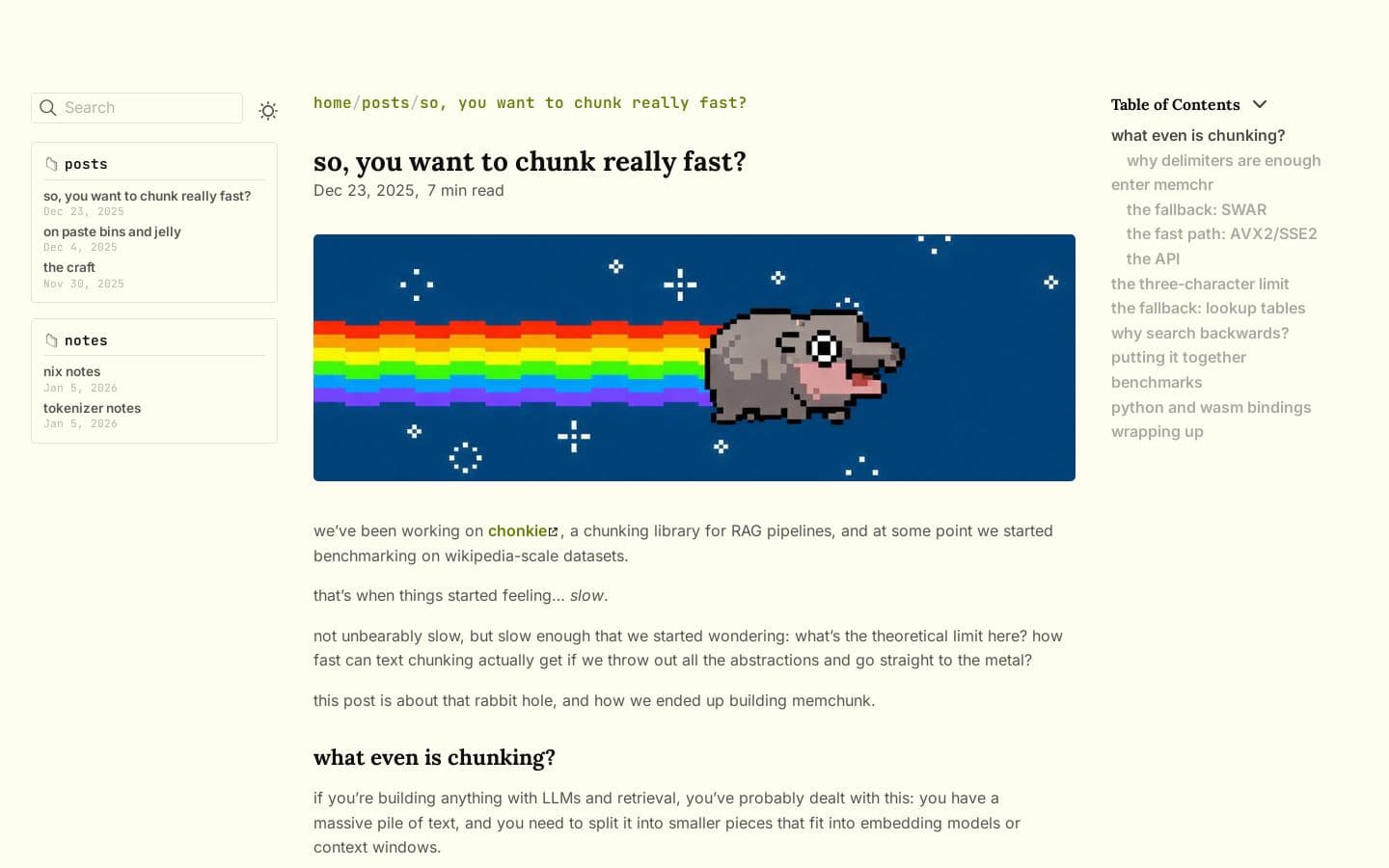 so, you want to chunk really fast?