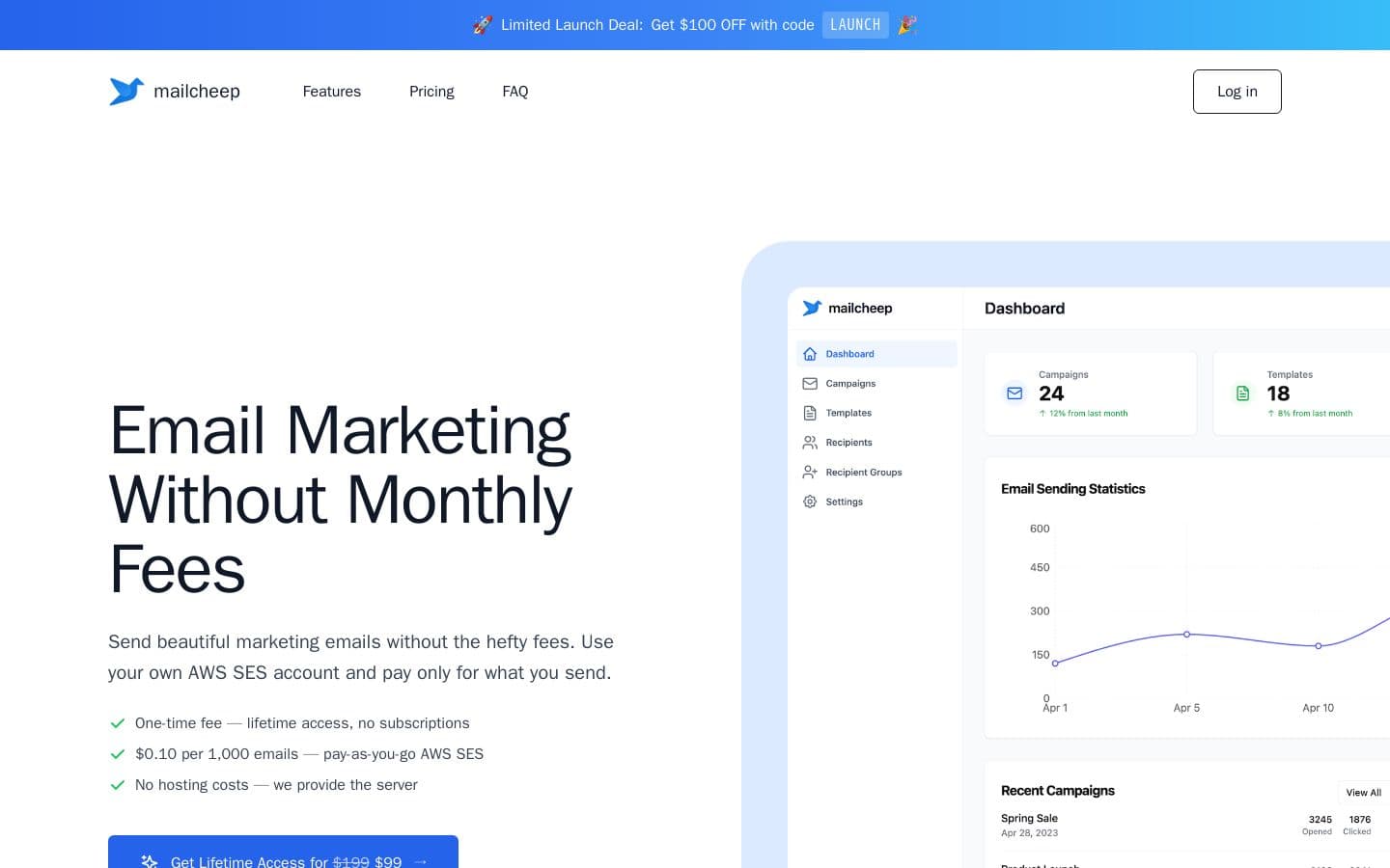 Mailcheep - Email Marketing Without Monthly Fees