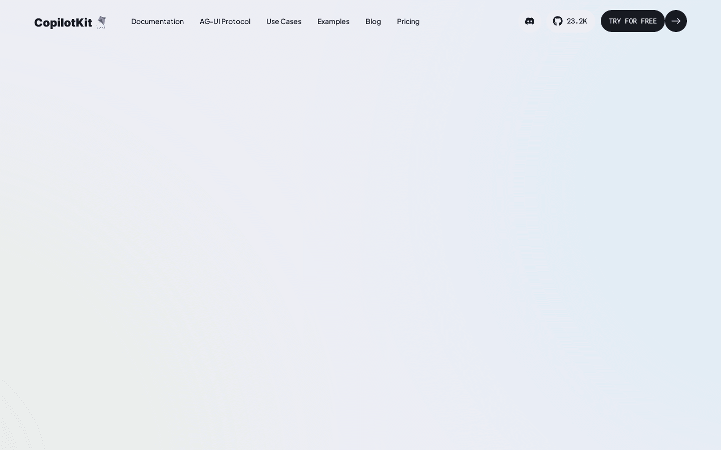 CopilotKit | The Agentic Framework for In-App AI Copilots