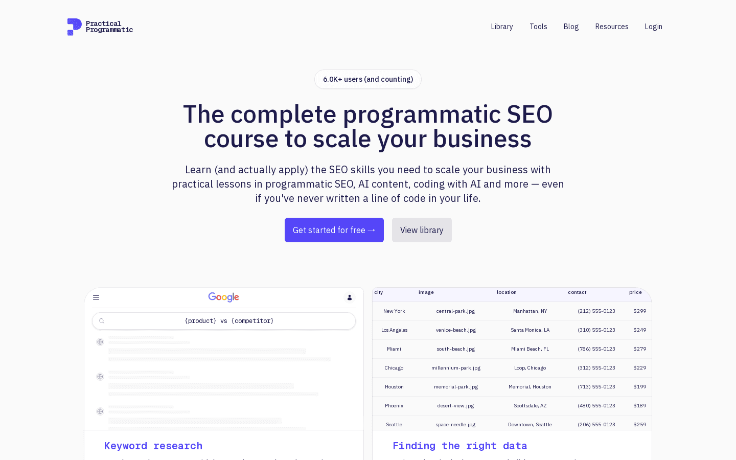 Programmatic SEO tools for scaling search engine content - Learn pSEO with real-world examples