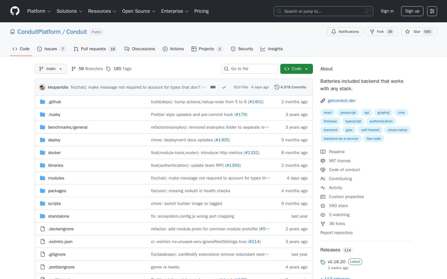 Conduit: A free comprehensive back-end open source all in one solution