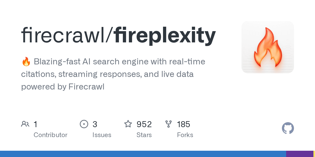 GitHub - firecrawl/fireplexity: 🔥 Blazing-fast AI search engine with real-time citations, streaming responses, and live data powered by Firecrawl