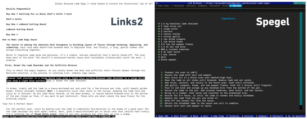 Preview of Spegel - A Terminal Browser That Uses LLMs to Rewrite Webpages