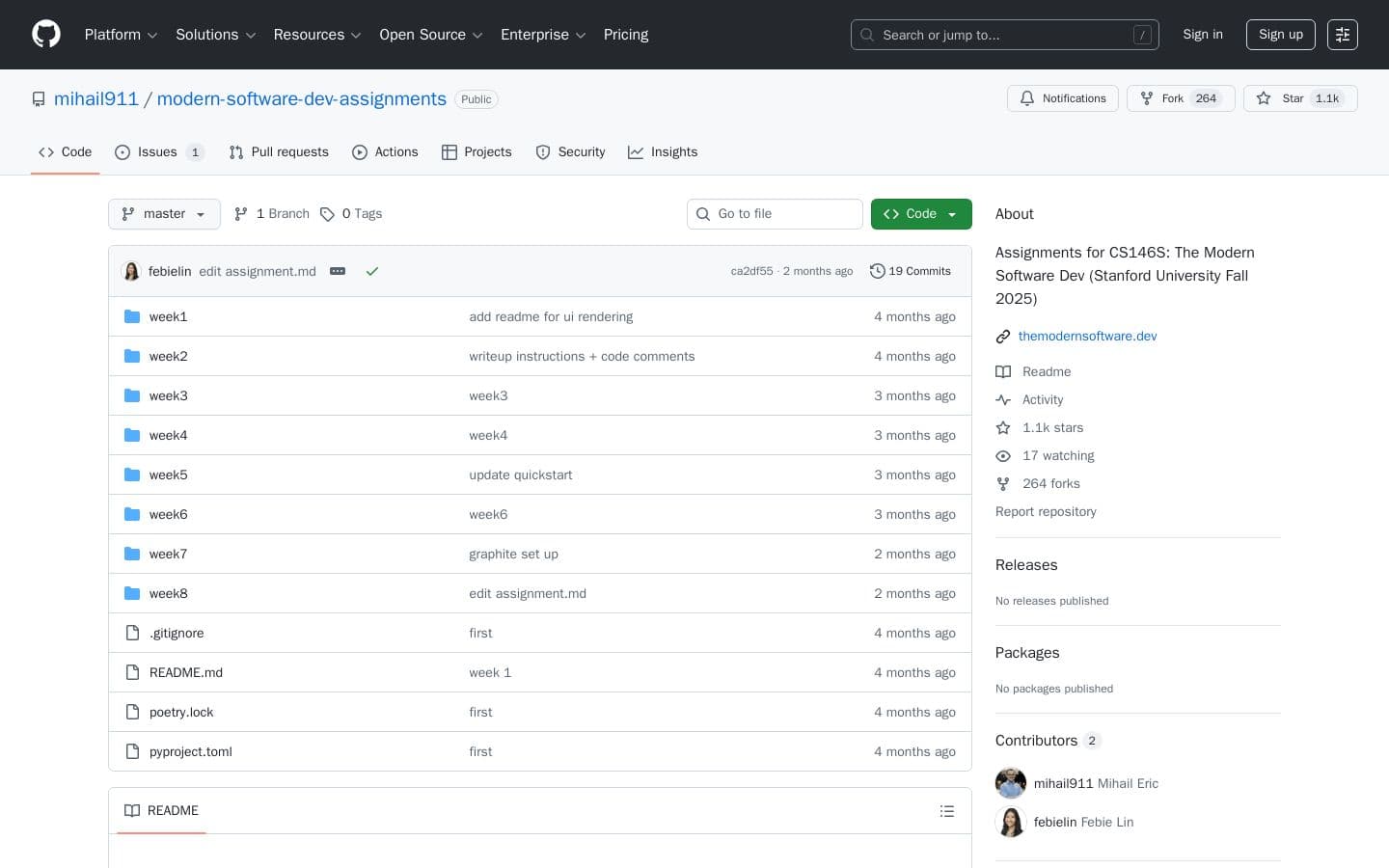 GitHub - mihail911/modern-software-dev-assignments: Assignments for CS146S: The Modern Software Dev (Stanford University Fall 2025)