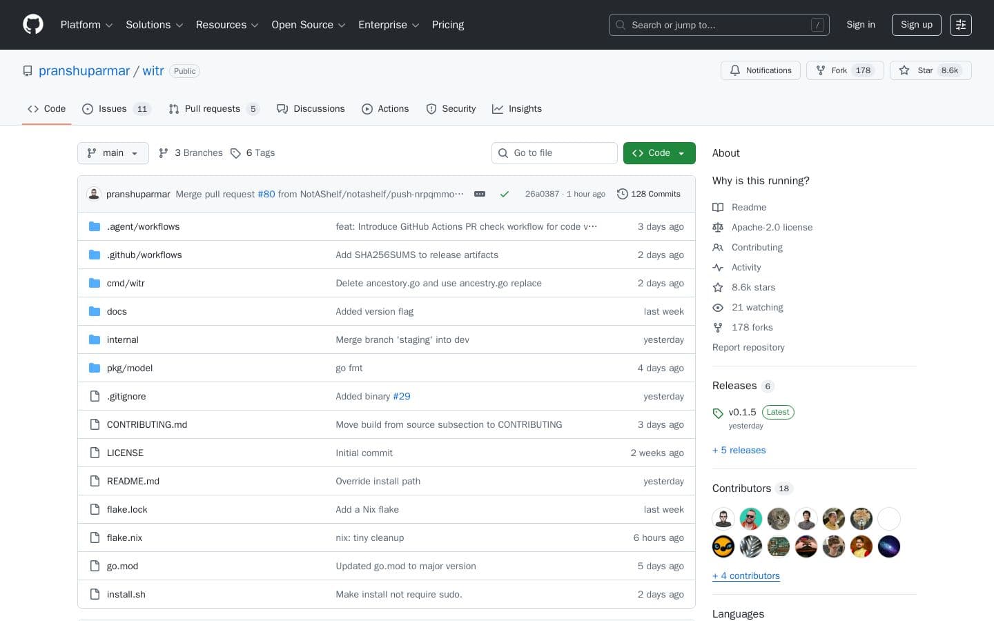 GitHub - pranshuparmar/witr at opensourceprojects.dev