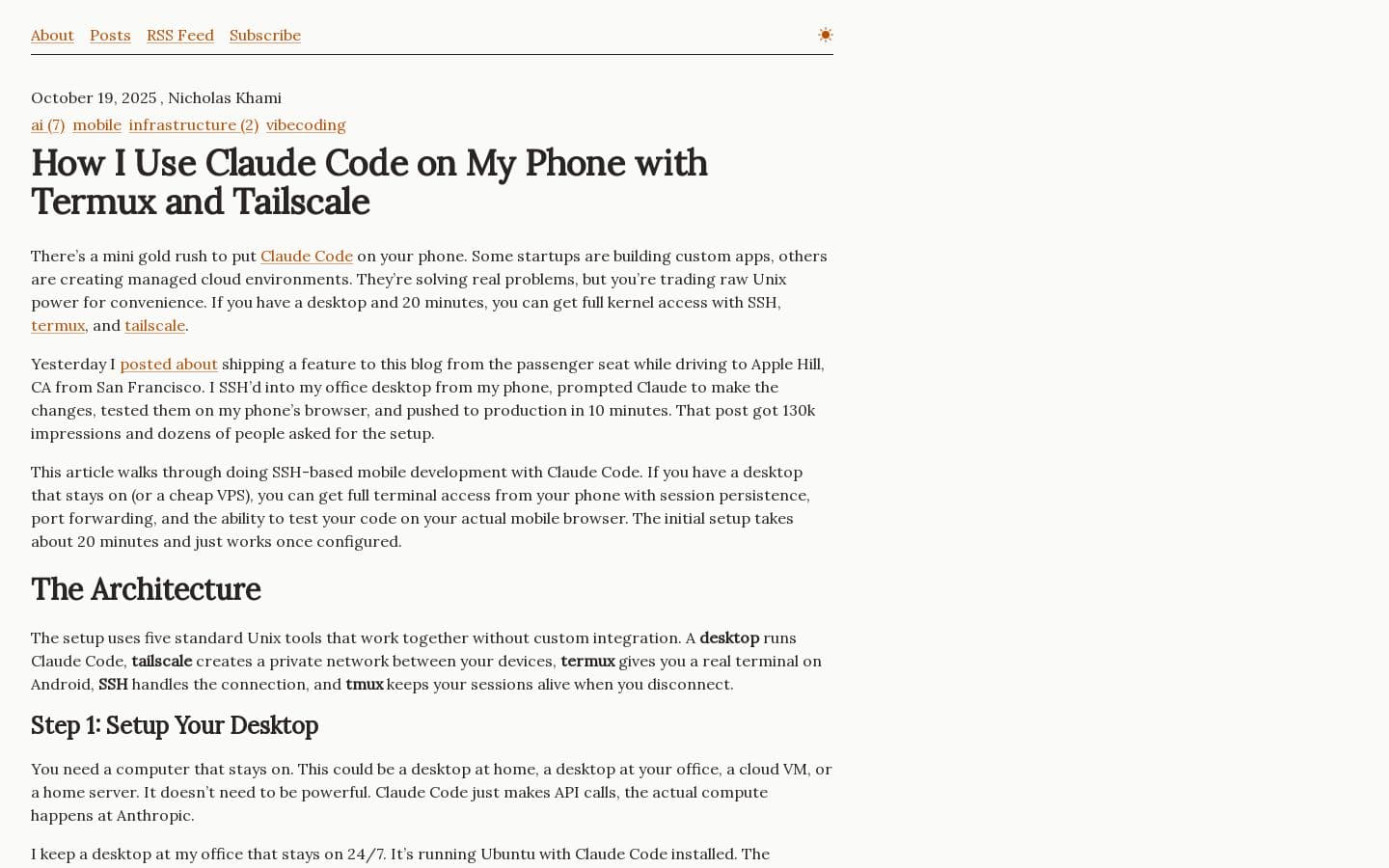 How I Use Claude Code & SSH on My Phone with Termux and Tailscale