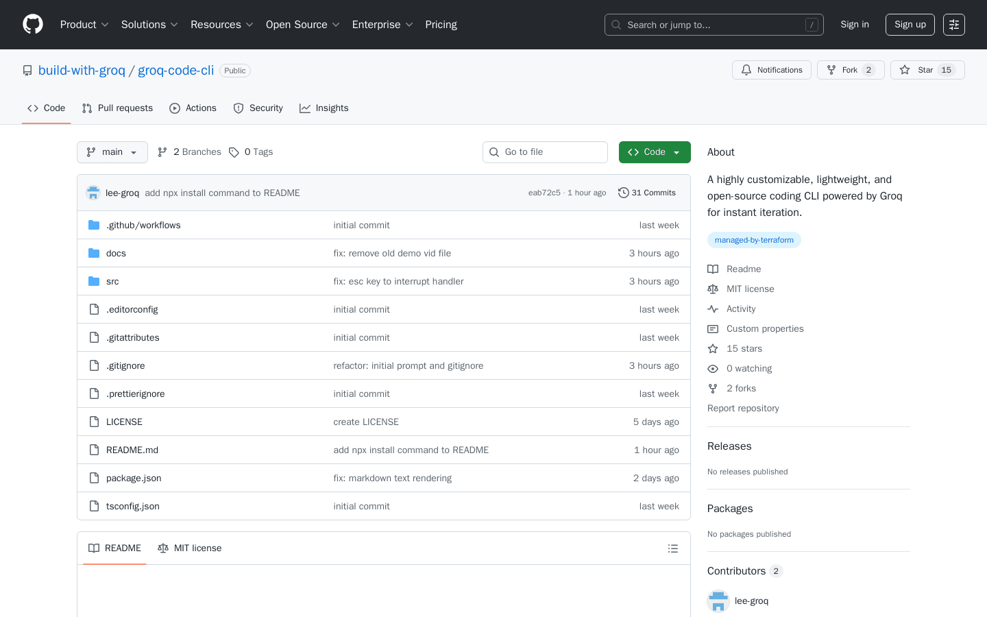 GitHub - build-with-groq/groq-code-cli: A highly customizable, lightweight, and open-source coding CLI powered by Groq for instant iteration.