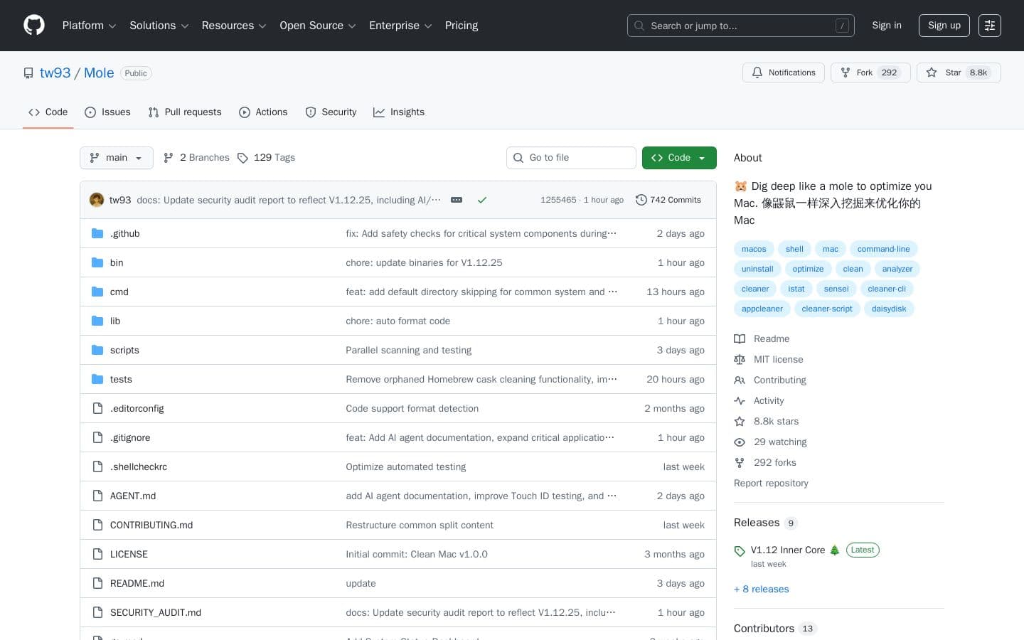 GitHub - tw93/Mole: Free Alternative to CleanMyMac