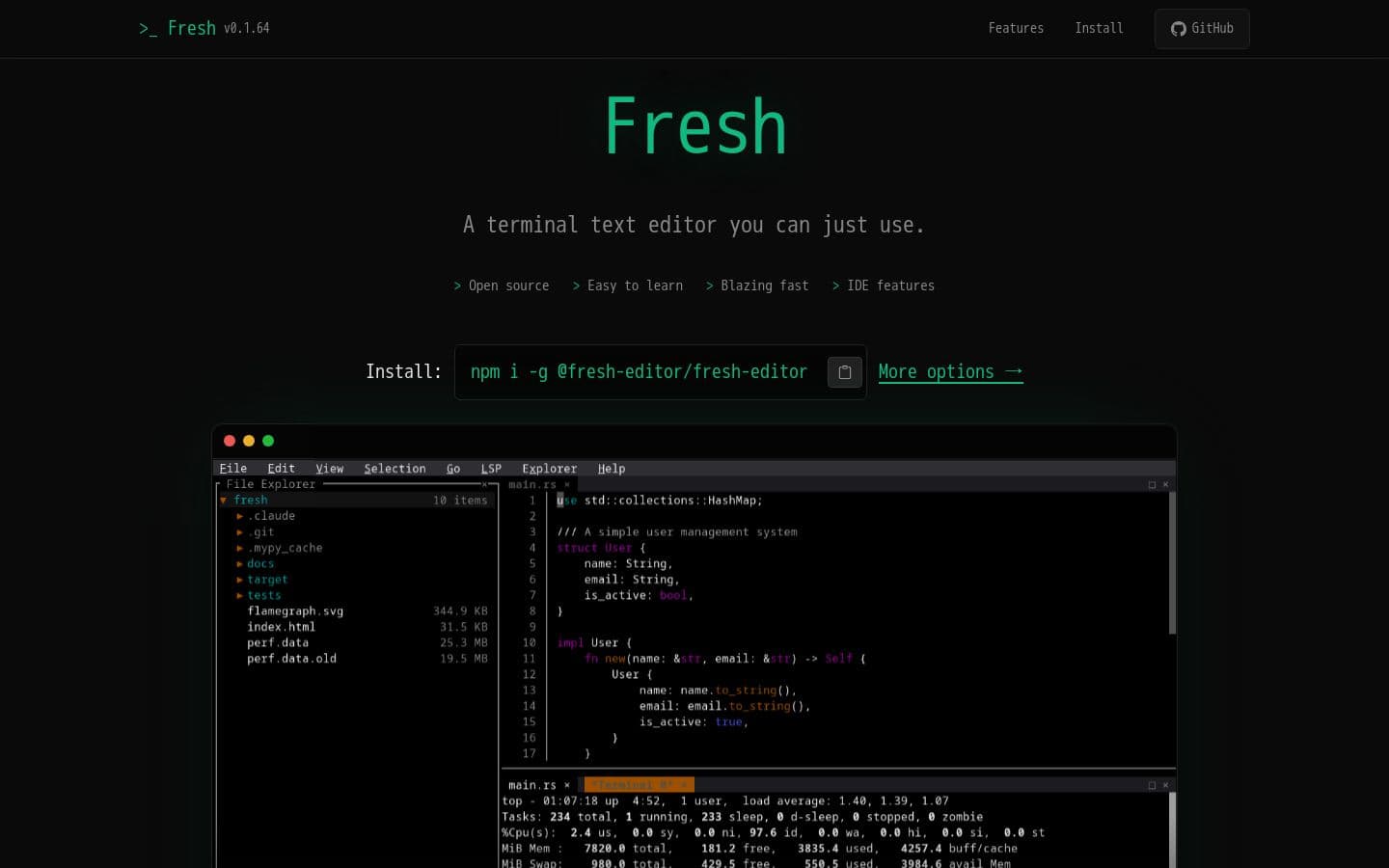 Fresh - The Terminal Text Editor