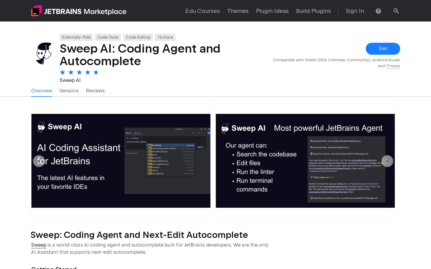 Sweep AI: Coding Agent and Autocomplete - IntelliJ IDEs Plugin | Marketplace