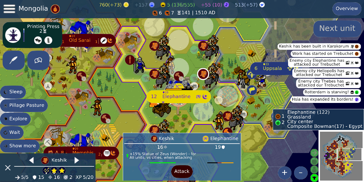 Preview of GitHub - yairm210/Unciv: Open-source Android/Desktop remake of Civ V