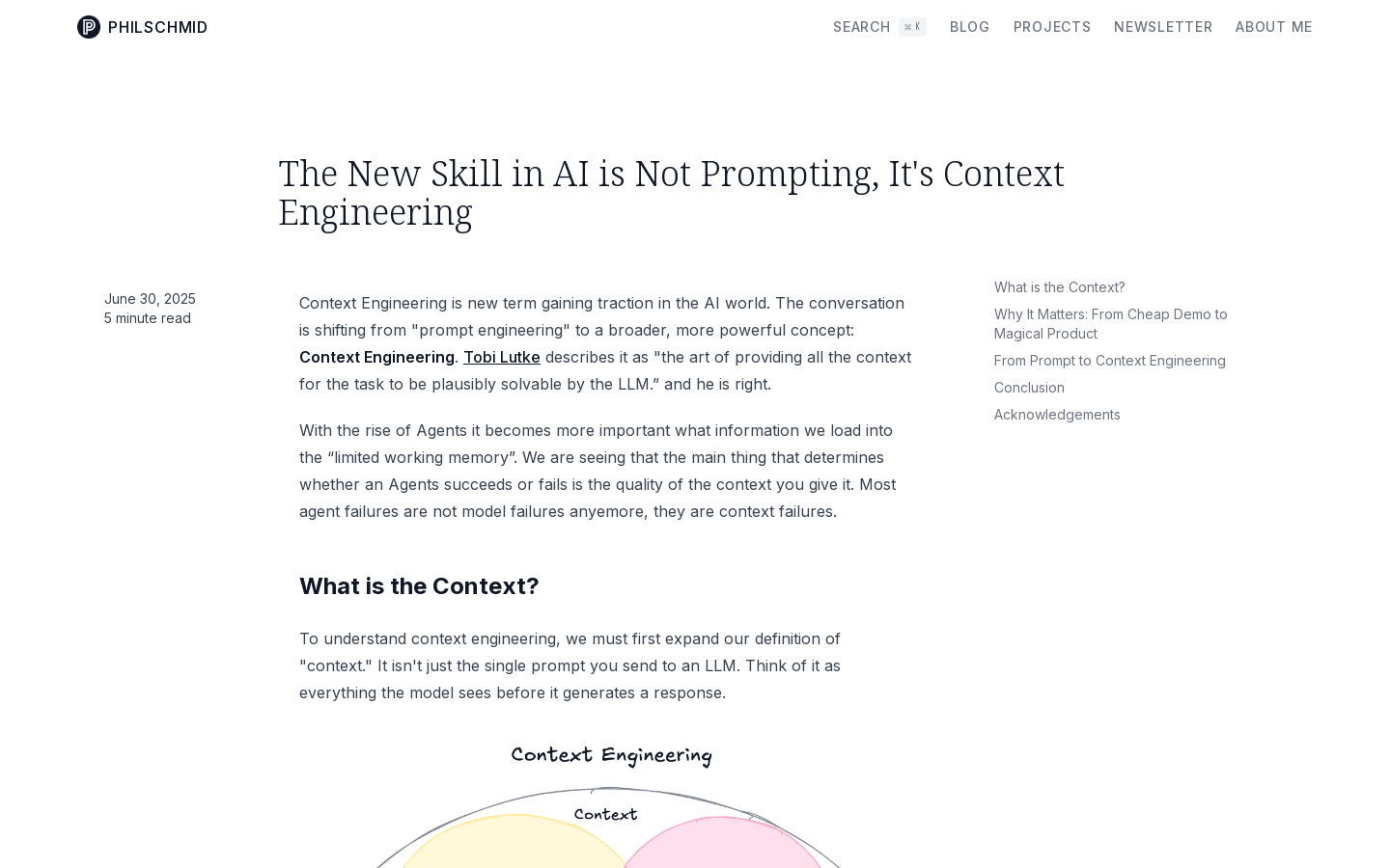 The New Skill in AI is Not Prompting, It’s Context Engineering