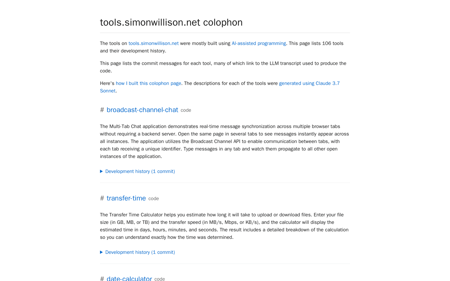 AI and engineering tools - simonwillison.net