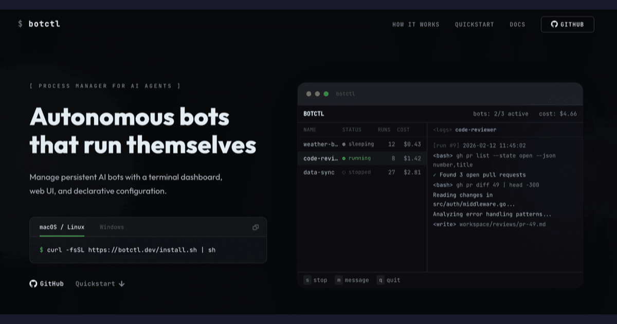 botctl — Process Manager for Autonomous AI Agents
