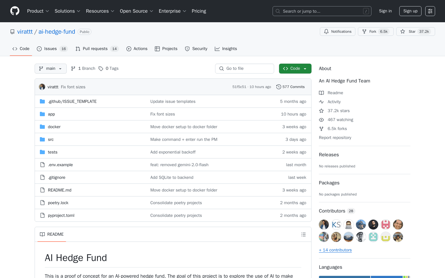 GitHub - virattt/ai-hedge-fund: An AI Hedge Fund Team