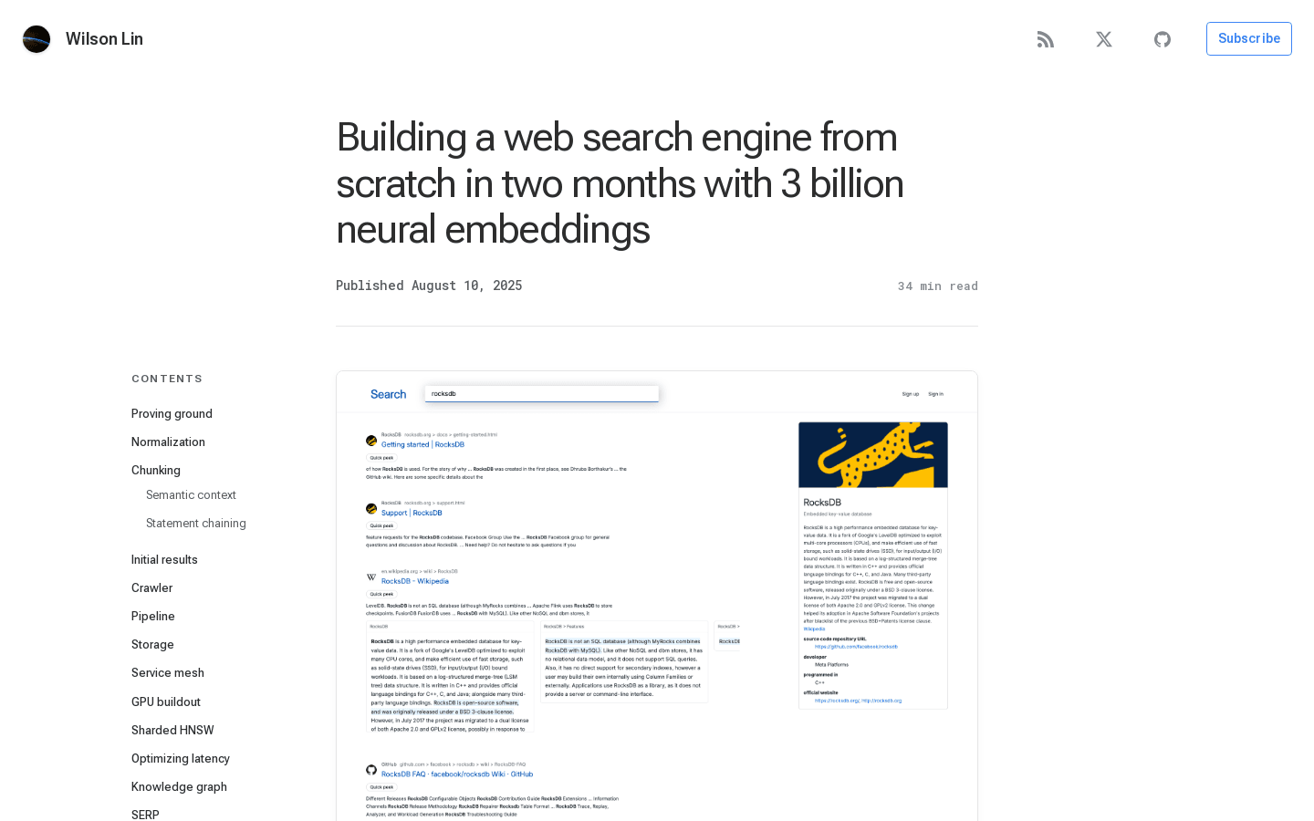 Building a web search engine from scratch in two months with 3 billion neural embeddings