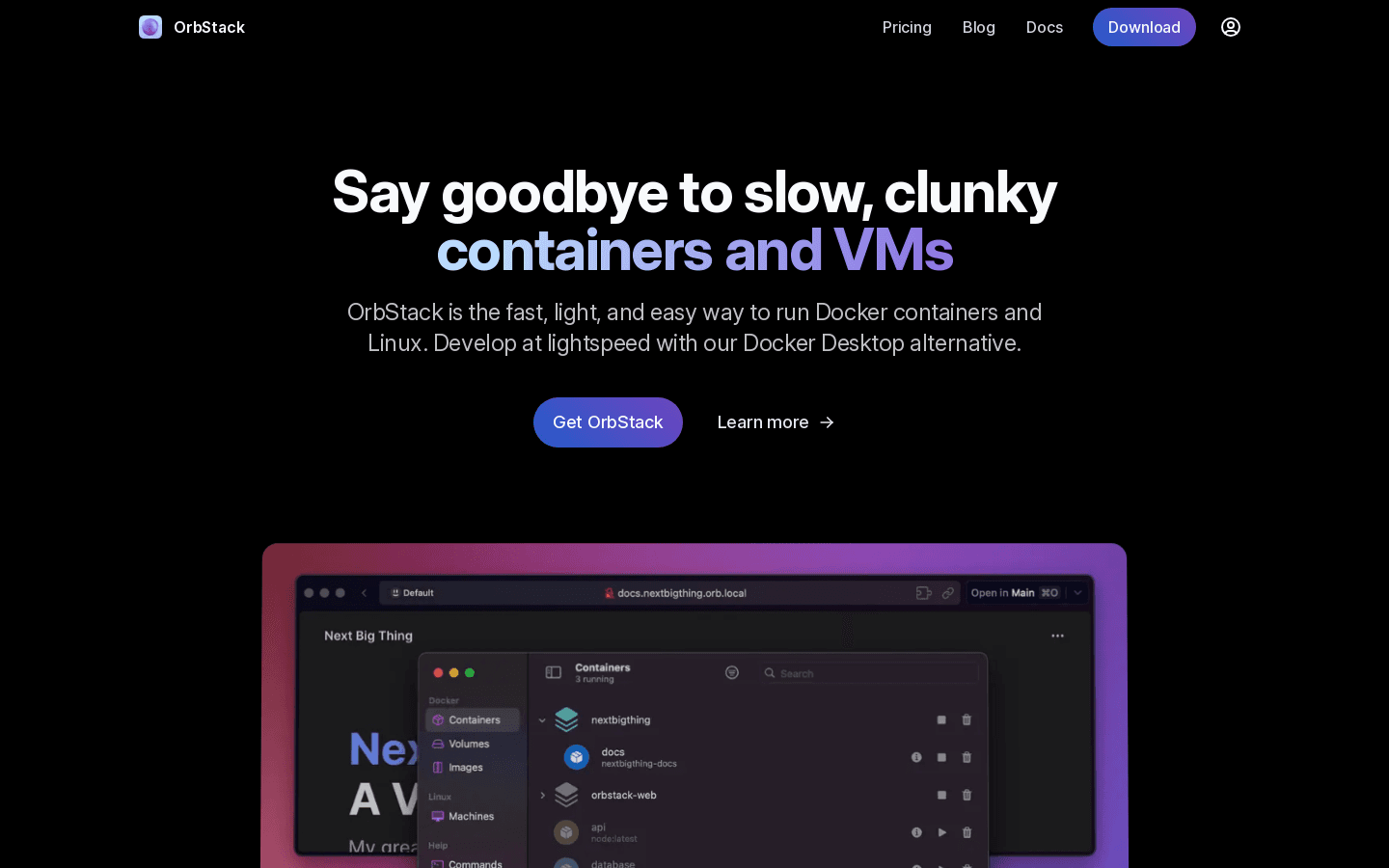 OrbStack · Fast, light, simple Docker & Linux