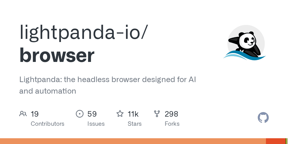 Preview of GitHub - lightpanda-io/browser: Lightpanda: the headless browser designed for AI and automation