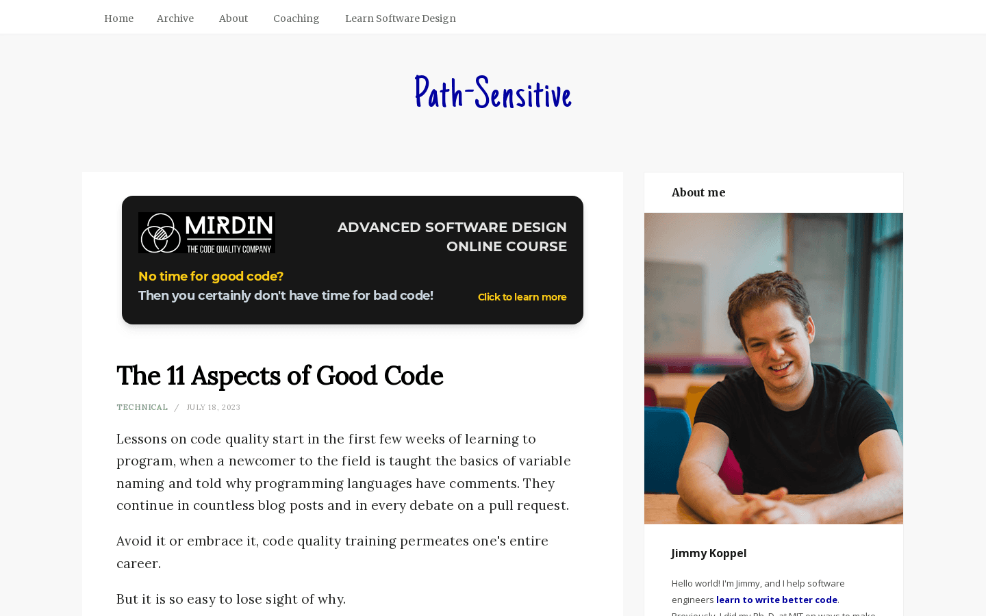 The 11 Aspects of Good Code