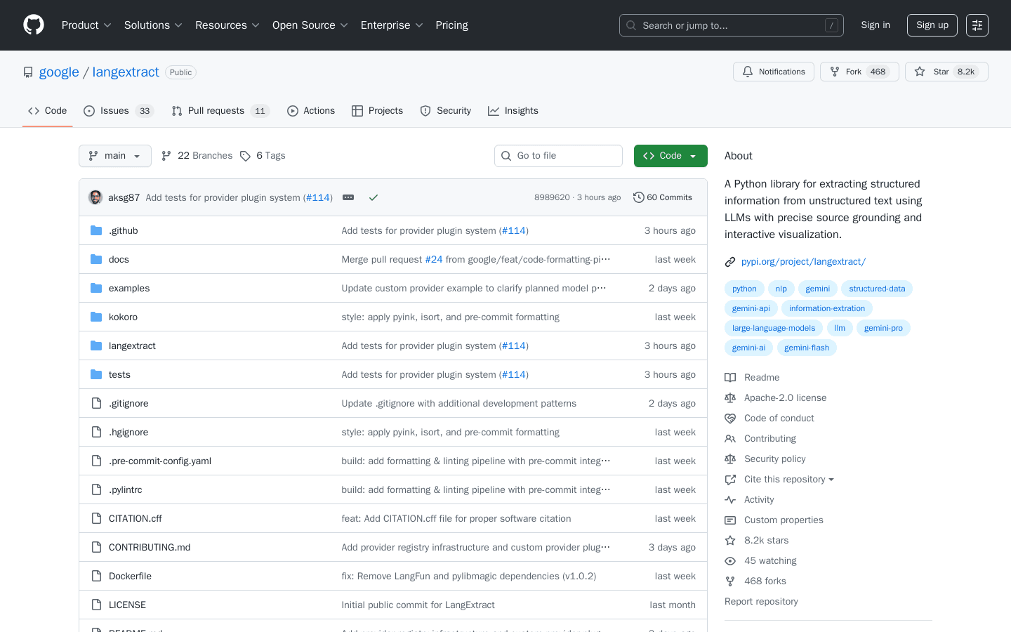 GitHub - google/langextract: A Python library for extracting structured information from unstructured text using LLMs with precise source grounding and interactive visualization.