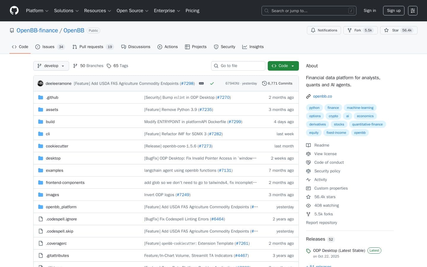 GitHub - OpenBB-finance/OpenBB: Financial data platform for analysts, quants and AI agents.