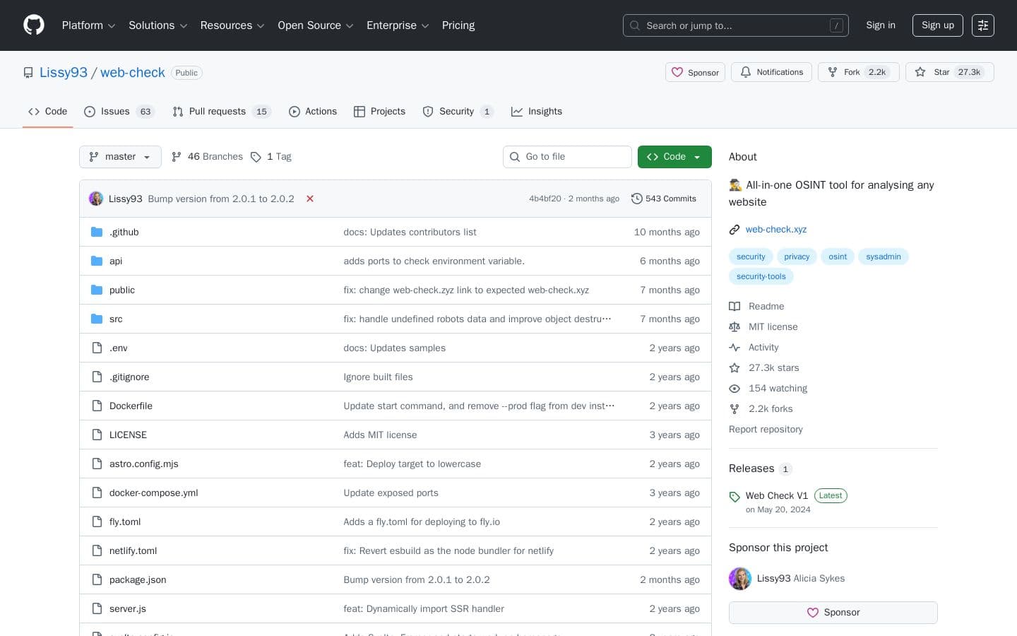 GitHub - Lissy93/web-check: 🕵️‍♂️ All-in-one OSINT tool for analysing any website