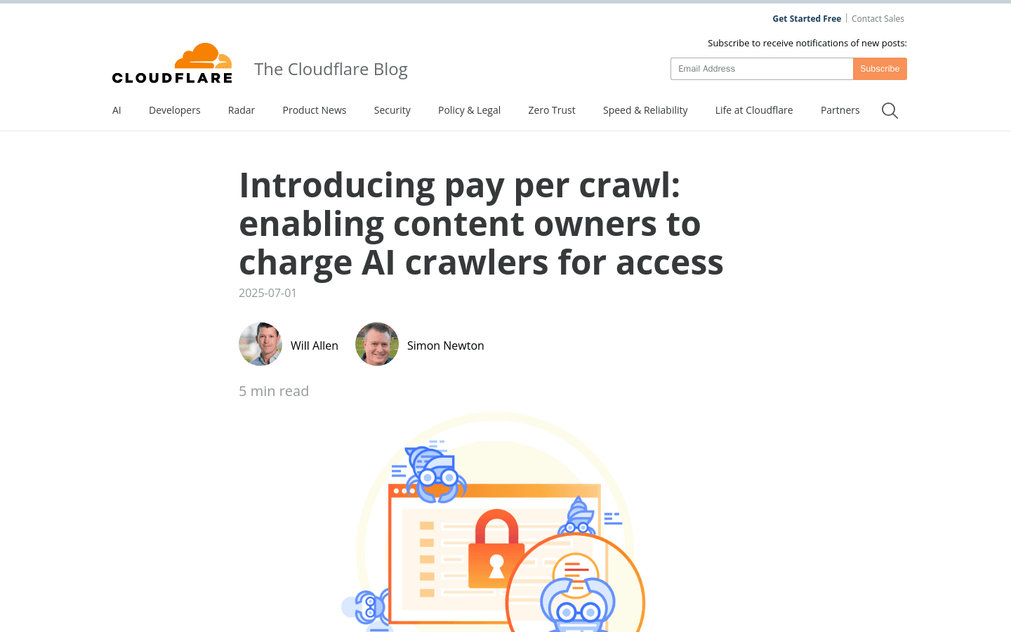 Introducing Pay per crawl- enabling content owners to charge AI crawlers for access