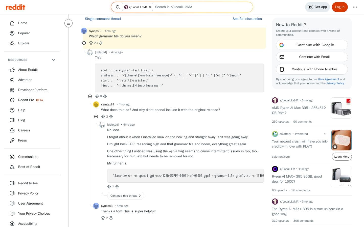 Run GPT-OSS-120b with this grammar file to avoid inference issues 