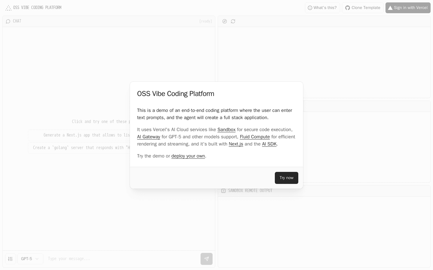 OSS Vibe Coding Platform