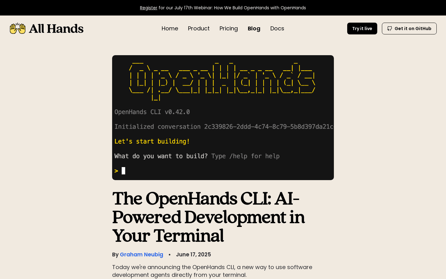 The OpenHands CLI: AI-Powered Development in Your Terminal